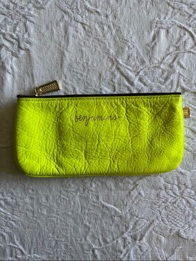 Rebecca Minkoff benjamins Neon Yellow Leather Zip wallet Pouch